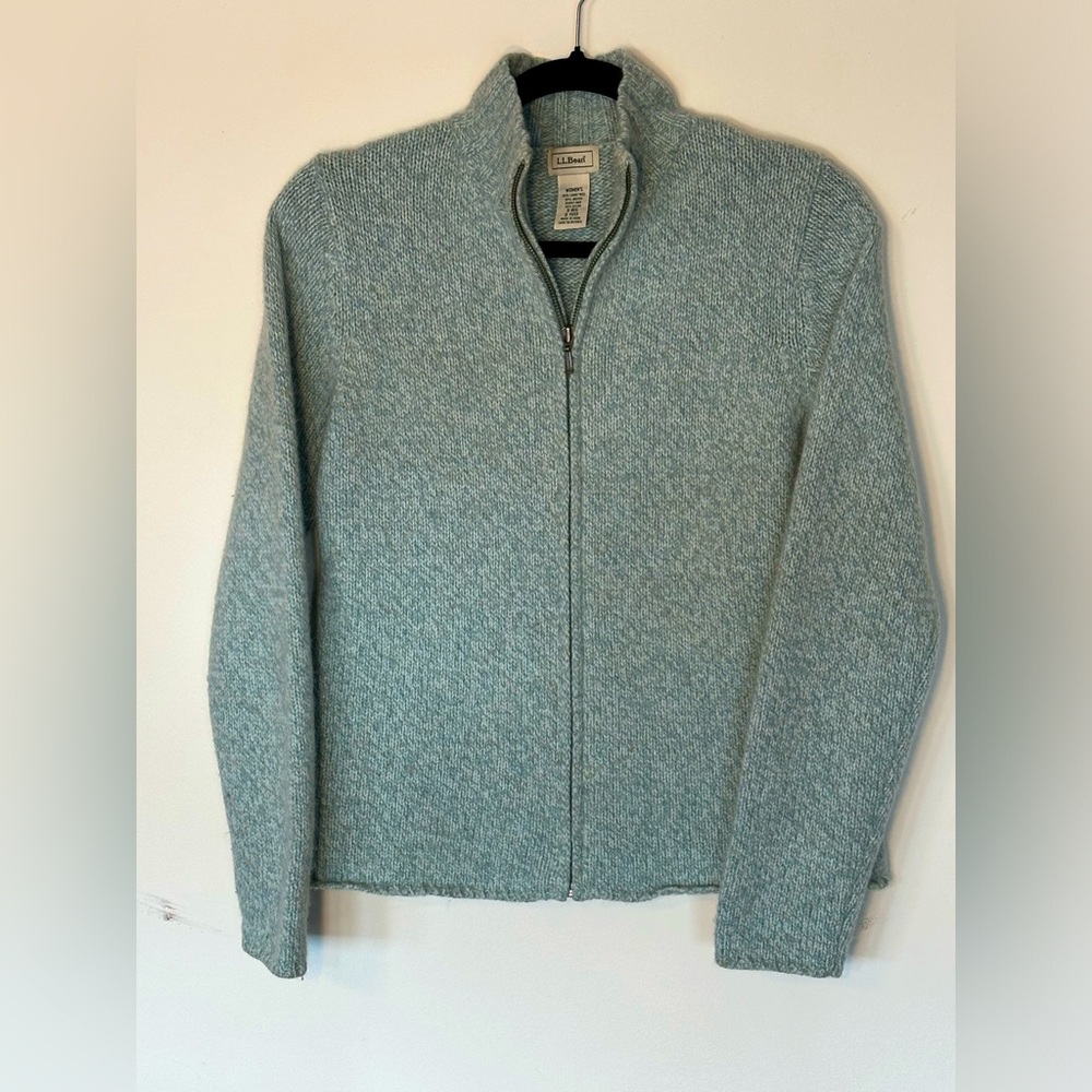 LL Bean zip up lambs wool sweater